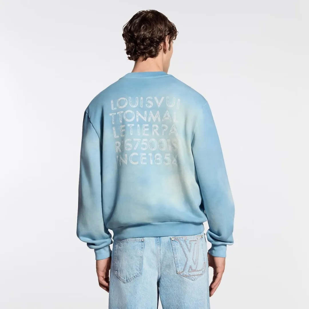 Louis Vuitton/Louis Vuitton letter-dyed embroidered crewneck sweatshirt
